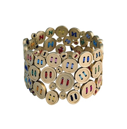 Chus Bures. Buttons Mae Nam Collection. Bracelet Silk and Gold